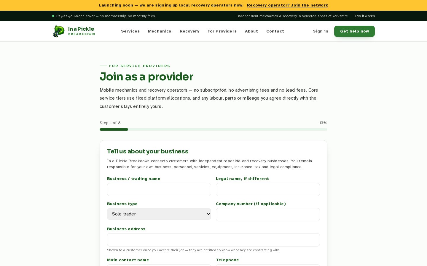 In a Pickle – From Startup Idea to Breakdown Marketplace screenshot 2