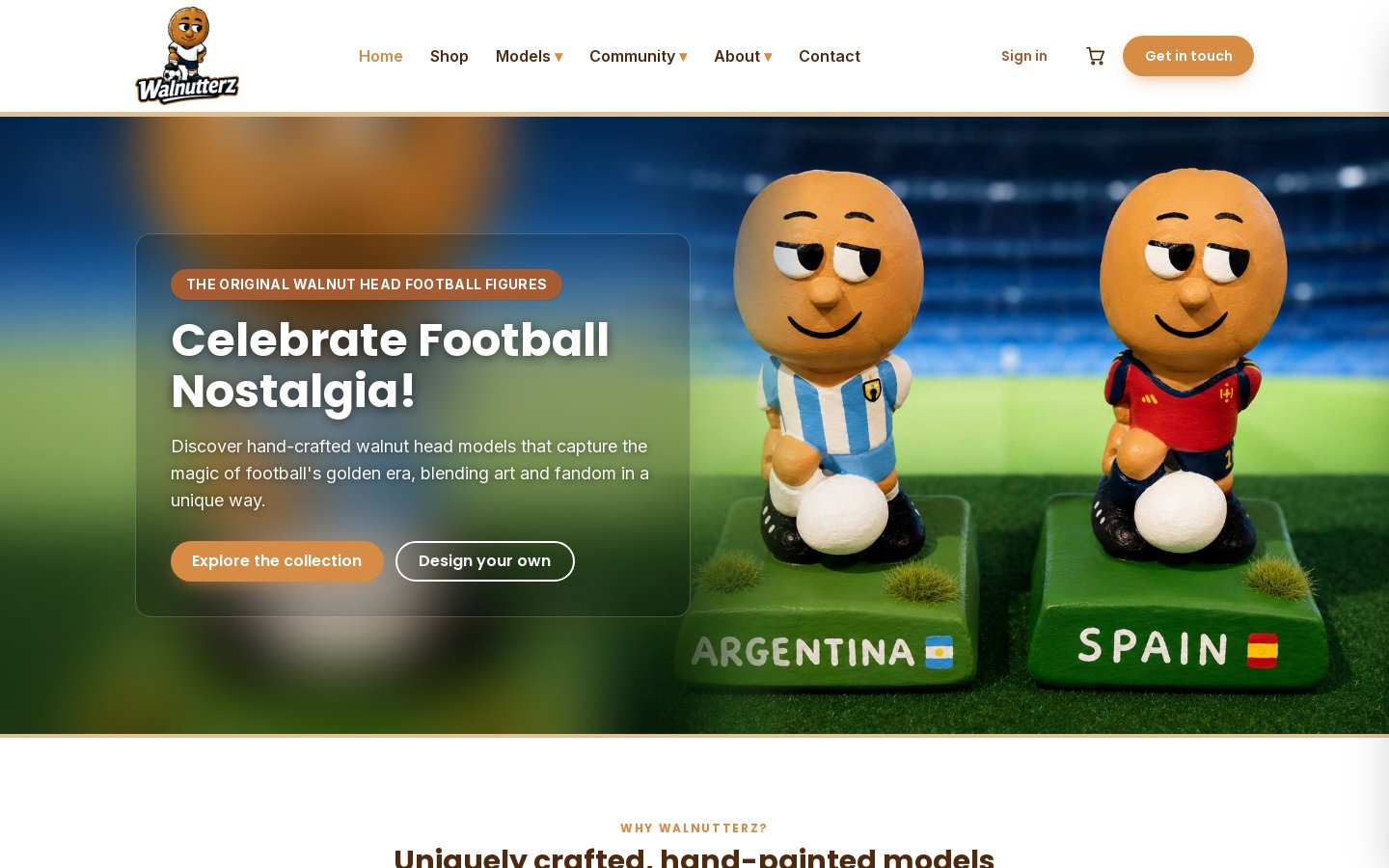 Walnutterz – A Shop and Community for Hand-Painted Football Figures screenshot 1