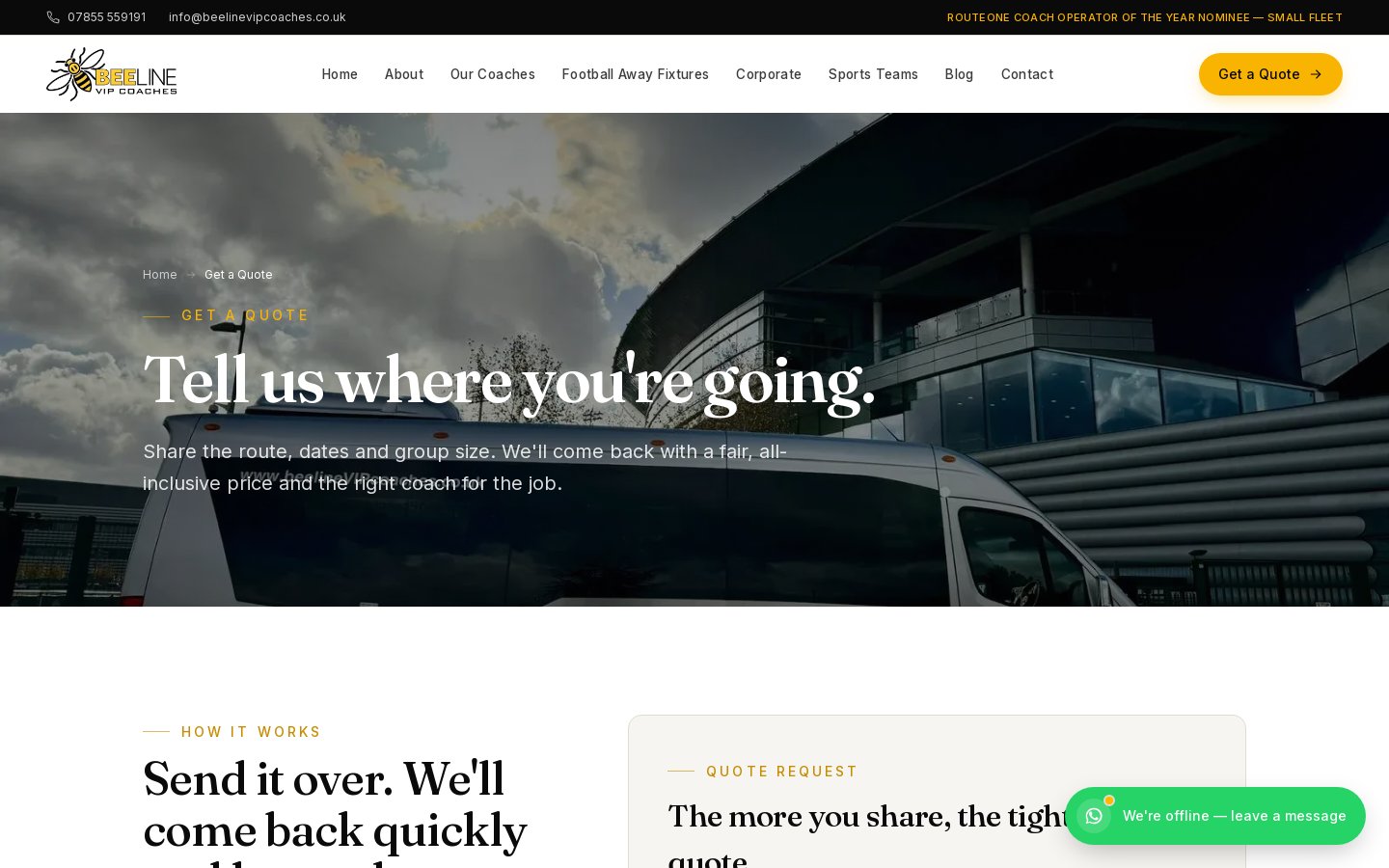 Beeline VIP Coaches – A Premium Site With a Back Office the Owner Runs screenshot 3