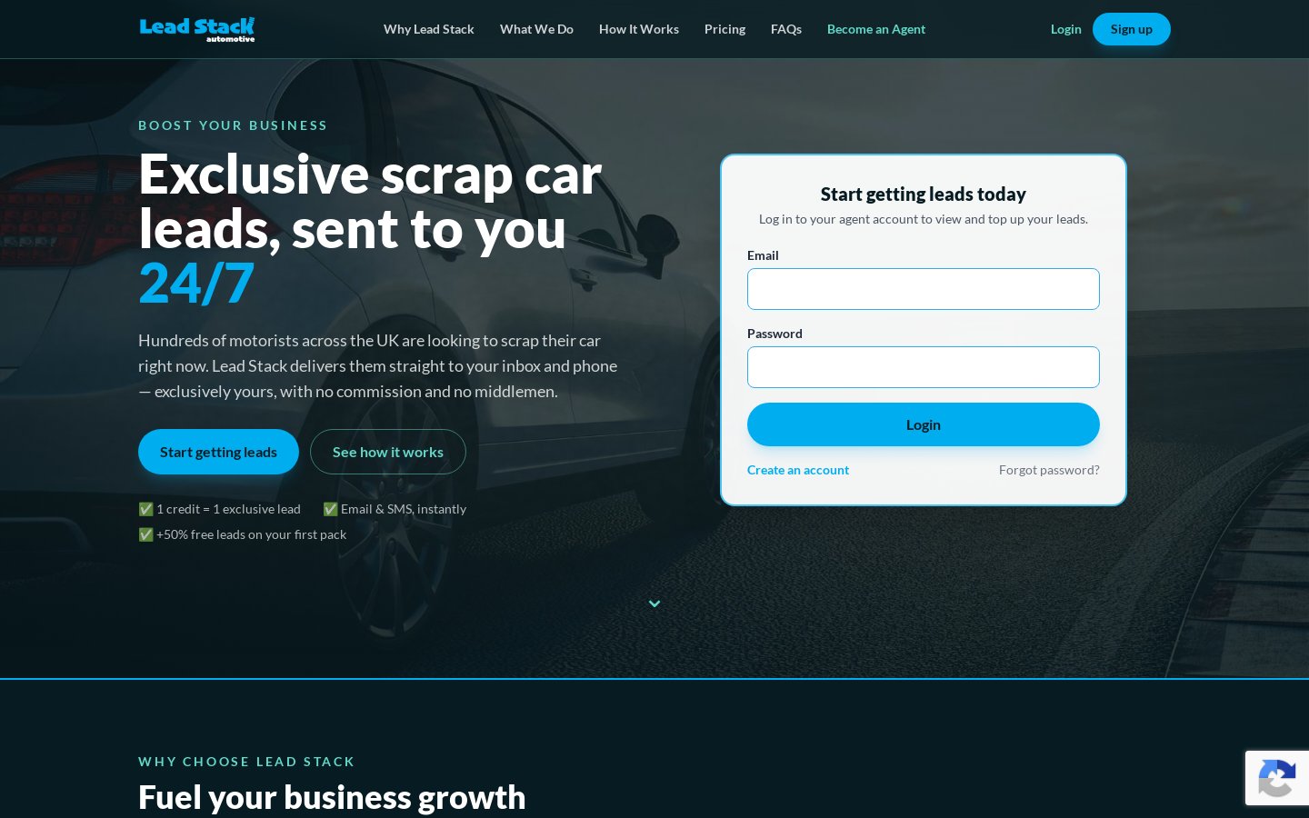 Lead Stack – Exclusive Car Leads, Matched and Delivered Automatically screenshot 1