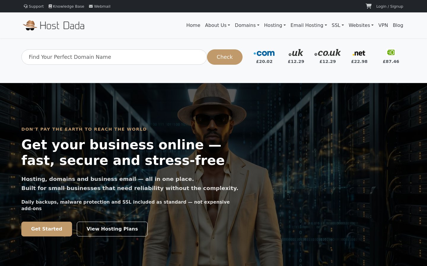 Host Dada – My UK Hosting & Domains Business, Rebuilt Around the Customer screenshot 1
