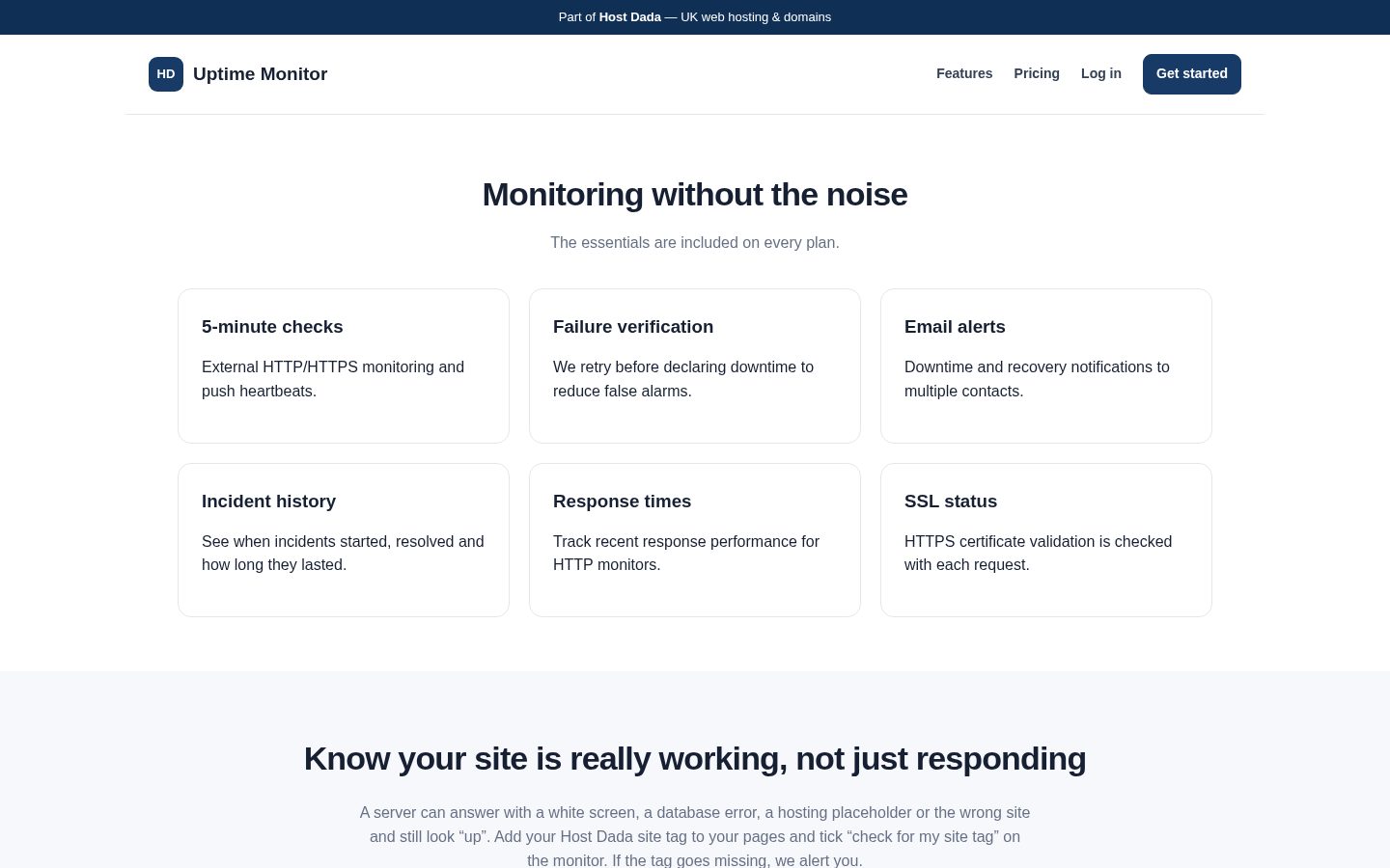 Host Dada Uptime Monitor – Turning an Infrastructure Requirement Into a Monitoring SaaS screenshot 2